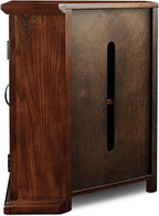 Leick Home Riley Corner TV Stand 60 in, Burnished Oak, Solid Wood, Beveled Tempered Glass, Blackened Hardware, Adjustable Shelf, Easy Assembly, 56 in L x 20 in W x 25 in H, Item 80386