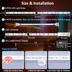 LAFULIT 8 PCS RGB Under Cabinet Lights Kit, App and Remote Control Led Strip Lights, Music Sync Color Changing Led Lights, Plug in Light for Cabinet, Counter, Shelf, Bookcase, 13ft