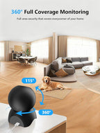 YYSY 2K 2.4GHz & 5GHz Indoor Security Camera, 2 Packs Pet/Dog/Baby Security Camera with Phone App, 360° Pan-Tilt WiFi Cameras for Home Security, 2-Way Audio, Night Vision, Auto-Tracking, Privacy Mode