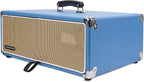 Sound Town Vintage 3U Amp Rack Case, 12.5" Depth with Rubber Feet, Dust Cover, Kickstand, Beau Blue (STVRC-3BL)