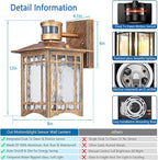 XANGQAN Brown Motion Sensor Outdoor Lights Wall Mount - Dusk to Dawn Exterior Light Fixture for Outside House Porch Patio Garage - Waterproof Lantern with Yard Front Motion Detector