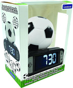 LEXiBOOK - Soccer Ball Digital Alarm Clock with Night Light Snooze, Clock, Luminous Soccer Ball, Black Colour - RL800FO
