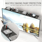 CABTE Adjustable Steel TV Top Shelf, Floating TV Stand, Universal Monitor Shelf for Soundbar, Game Console, Cable Box, Router Shelves (Black,33.86"x4.7" with Boxes)