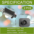 SIGANDG 24V 6W LED Transformer Replacement Class 2 Power Supply for Christmas String Light Inflatable Decorations LED Controller IP44 Waterproof Low Voltage