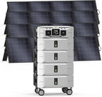 IEE SP5000 Solar Generator 5000W, 10.24kWh Power Station with 4x200W Solar Panels, 5 AC Outlets(9000W Surge), 120V/240V Dual Voltage, LiFePO4 Battery for Home Backup Outdoors Camping RV Emergency