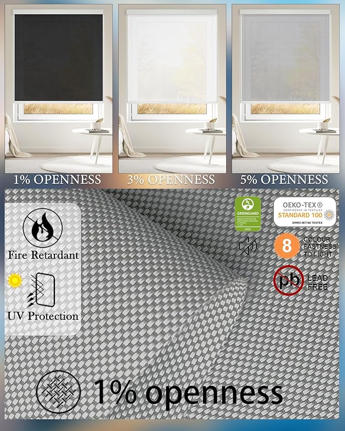 COOLWINDS Motorized Blinds with Remote Cordless Automatic Motorized Shades Custom Blinds for Windows Smart Curtains Compatible with Alexa Google Home(Solar Grey,W69 x H72in)