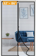 Yotache Magnetic Screen Door Fits Door Size 32 x 86, Screen Size 34" x 87" Reinforced Fiberglass Mesh for Back Door Black