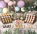 2 Set Large Wooden Tiered Risers Display Stands for Vendor Events,Stackable Wooden Cupcake Display Stand,Farmhouse Decor Wood Dessert Table Display Set,Vendor Booth Display Items,Food Display Risers for Party（12-11.2-10.4-9.6IN）
