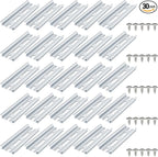 VAMRONE 20 Piece Aluminum DIN Rails, 4 Inches Long, 35mm Wide, 7.5mm High, Top Hat Slotted DIN Rail with RoHS, Extra Premium Screws Included for Hardware Components Mounting