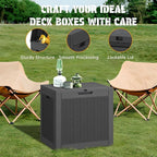 NUNU LAB 35 Gallon Outdoor Storage Box Waterproof, Outside Package Delivery Deck Boxes with Lockable Lid, Backyard Storage Bin For Garden Tools, Patio Cushions Accessories, Black