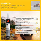 SIKA Sikaflex-221, Black, Multi-Purpose Polyurethane Sealant & Adhesive, Permanent Elastic Seal, Sandable/Paintable, NSF Approved for Drinking Water, 10.1 (Pack of 24)
