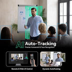 Tenveo HDMI/USB3.0/LAN(PoE) PTZ Camera AI Humanoid & Face Auto-Tracking, 20X Optical Zoom PTZ Camera IP Live Streaming, FHD 1080P 60FPS, for Church Services Worship Video Conference Live Streaming