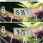 SCOAGE Digital Large Display Silent Wall Clock with Temperature Date Mountain Flowers Modern Non-ticking Battery Operated Mount Clocks Bathroom Kitchen Clock Farmhouse Living Room Office Decor 14 Inch