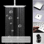 KATAIS Full Body Shower System Chrome Tempreature Display Shower Faucet Set with 12 inch and 8 inch Shower Head, with Handheld Spray and 6 PCS Body Jet