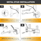 CondoMounts EDA1452 Universal Wall Mounting Anchors | Steel | NO Stud | Metal | TV Mount Metal | Holds 90lbs | Includes 50 Elephant Anchor Set & 1 Titanium Drill Bit
