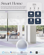 Graywind Motorized Dual Shades for Windows Smart Double Blinds Blackout and Light Filtering Motorized Blinds with Remote Alexa Google Control Day Night Shades, Custom Size (Blackout Light Grey)