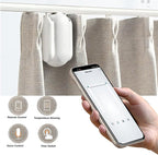 Changor Smart Curtain Opener, Automatic Remote Control Voice Compatible Curtain Motor Timer Controller for Home Office Black PC Material