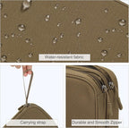 FYY Electronic Organizer, Large Travel Cable Organizer Bag Pouch Electronic Accessories Carry Case Portable Waterproof Double Layers All-in-One Storage Bag for Cable, Cord, Charger, Phone, Brown