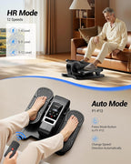 Under Desk Elliptical Machine, Electric Seated Pedal Exerciser, Min Leg Exerciser with Remoter, 12 Level Speeds, Forward & Reverse Direction, Manual & Auto Mode for Home Office