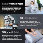 Silvery Silver Infused Bed Sheets Set - Award-Winning Self-Cooling Fabric with Self-Cleaning Silvery Technology™ That Stays Fresh 3X Longer for Hygienic Sleep (Gray, California King)
