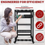 Pyle 20U Open Frame Server Rack - Wall Mount Network Rack for Servers, Networking & AV Gear - Heavy-Duty 19" Equipment, Includes 1U & 2U Vented Shelves for Airflow, Lockable Wheels - 440 lbs Capacity