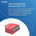 Shelly 1PM Gen4 | Wi-Fi, Zigbee, Matter Smart Relay Switch with Power Metering, 1-Channel 16A | Home Automation | Alexa, SmartThings, Google Home, Apple HomeKit Compatible | iOS Android App (2 Pack)