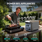 DABBSSON 2048Wh Solar Generator with 420W Solar Panel, Semi-Solid LiFePO4 Battery w/6 2200W AC Output, Compact&Lightweight, Recharge 80% in 1.5 Hr, 2000L Portable Power Station for Camping/Home/RV