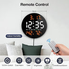 Brauthon Large Digital Clock for Classroom, Digital Classroom Clocks for Teachers, 10" Round LED Clock with Large Display，Date, Countdown Timer, Remote Control, Temperature, Electric (Orange)
