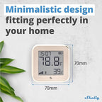 Shelly H&T Gen3 Mocha | Wi-Fi and Bluetooth Smart Temperature & Humidity Sensor with Remote App Control & Monitoring | Smart Scenes | Notification Alerts | LCD Display | Free Data Storage Export