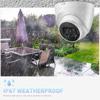 OHBET DahuaSecurity 4K 8MP PoE IP Dome Camera – Outdoor AI Security Turret Camera with Human & Vehicle Detection, 98ft IR Night Vision, IP67, Built-in Mic, Smart Surveillance for Home