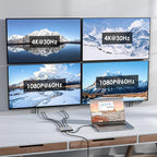 WAVLINK 4-Port HDMI Splitter, USB C to Quad Monitor 4K Adapter, Universal USB A to HDMI Extended Dual Triple Display for Windows, Mac M1/M2/M3/M4 Driver Required