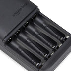Amazon Basics Battery Charger for Rechargeable AA and AAA NiMh Batteries - NA Plug, 4-Bay, Black