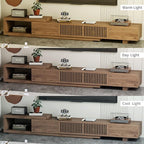 gaoyangjiaju Modern Walnut TV Console for 75+ Inch Screen – Extendable Wood Media Unit (78"-103") with Grille Doors and Drawers, Great for Living Rooms & Bedrooms