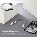 DUKABEL Headphone Splitter, Knitted 3.5mm Audio Splitter TRS 3-Pole Aux Splitter Cable for Headphones Earphones Speakers -Zebra White