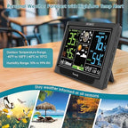 DreamSky Weather Station Indoor Outdoor Thermometer Wireless, Atomic Clock with Indoor Outdoor Temp, Date Day, Adjustable Backlight, Inside Outside Temperature Humidity Monitor for Home