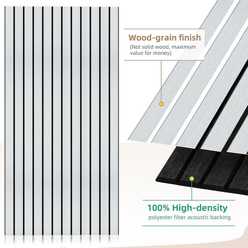 4 Pack Acoustic Wall Panels, Soundproof Panels with Simulated Wood Grain Finish, 47.2”x23.6” Decorative Acoustic Wall Panel for Office,Home Theater,Studio,Living Room, White Oak