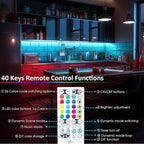 LAFULIT 8 PCS RGB Under Cabinet Lights Kit, App and Remote Control Led Strip Lights, Music Sync Color Changing Led Lights, Plug in Light for Cabinet, Counter, Shelf, Bookcase, 13ft