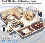 ACEBELL Wireless Video Doorbell Intercom System Battery Operated, 1080P Video Doorbell Camera with Monitor Wireless, Video Door Phone with 7''Touch Screen, Motion Detection, No Monthly Fees