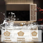 52IN Luxury Floating Bathroom Vanity - Single Sink Bathroom Vanities has Smart Defog Mirror & Slate Countertop | Woven Rattan Perforated Door Panel, LED Lights, 2 Drawers (Style B)