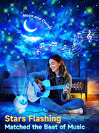 One Fire Galaxy Light Projector, 42 Colors Star Projector Galaxy Light+Moon+Clouds, Unique Rhythm Mode, Dimmable+Remote Control Starlight Projector, Adults, Kids