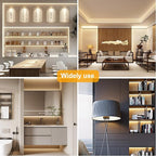 Pandery COB LED Strip Lights Natural White,24V Dimmable led Light Strip KIT with Remote and app Control,4000K 32.8FT/2 * 5m 8mm Wide Ra>90 Cuttable Flexible Strip Lights for Bedroom,Wardrobe,Cabinet