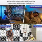 12 Pack 2-Layer Soundproof Wall Panels, 12 x 12 x 0.43 in Sound Proof Foam Panels for Walls, 1.1lb/ft* High Density, Thicker 0.43 in, 3D Acoustic Panels,Artistic Noise Dampening Panels Black&White
