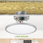 ASD LED 12" Round Flush Mount Ceiling Light Fixture, Low Profile Surface Lighting | 5CCT, Dimmable, Ultra-Thin, ETL Listed | 24W 1900LM 2700-6000K 120V | Kitchen, Hallway Lamp | Nickel, 12 Pack
