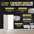 LYNN HARDWARE Heavy Duty Automatic Door Closer (Gold) - Commercial Grade, Contractors Choice, Adjustable Speed & Force, Delayed Closing Timer, 3 Mounting Options, 3 Hour Fire Rated (DC8016 Model)