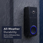 Wasserstein Horizontal Wedge Mount Compatible with Duo Cam Video Doorbell - Adjustable Angle for Better Viewing for Your Doorbell Camera - Optional No-Drill Installation (1 Pack, Black)