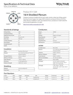 Voltive 18/4 Shielded Low Voltage Wire, Plenum CL3P, White, 500ft - 18AWG, 4 Conductors, Overall Shield, Stranded Bare Copper, UL Listed - V-1264-1