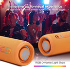 YOLOEMOT Shower Bluetooth Speaker Waterproof, Powerful Deep Bass, Wireless Stereo Pairing, IPX7 Waterproof Dustproof,12H Playtime, Outdoor Bluetooth Speakers for Travel, Sport, Party, Biking (Orange)
