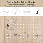 Wnutrees 4 Panel Pegboard Display, 5 Ft Wood Folding Privacy Screens Room Divider, Portable Freestanding Display Board for Craft/Art Shows, Retail, Events, Wall Organizer, Rustic Barnwood, Natural