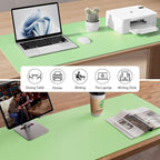 Aothia Faux Leather Desk Mat – Large Mouse Pad, Non-Slip PU Leather Blotter, Waterproof Writing Surface for Office and Home (Foam Green, 47.2" x 23.6")