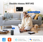 XUK Wireless 4G/GSM/Wi-Fi Security System for Home/Apartment, Smart Security Alarm with Door/Window Sensors, PIR Motion Detector, Compatible with Alexa/Google Home, Easy Installation (24pcs Set)
